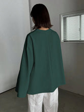 Women's Solid Color Loose Batwing Long Sleeve Zipper Cowl Neck Casual T-Shirt, Spring And Autumn